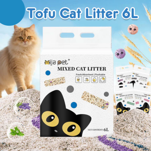 6L Tofu Cat Litter, High-Quality Mixed Tofu Cat Litter, Premium Natural Brazilian Gusin