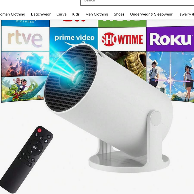 HY300 Pro Smart Android 11 Mini Projector | 4K/1080P Support, WiFi 6 And BT 5.0 Portable Home Theatre With Auto Level Correction, Outdoor Movie Projector