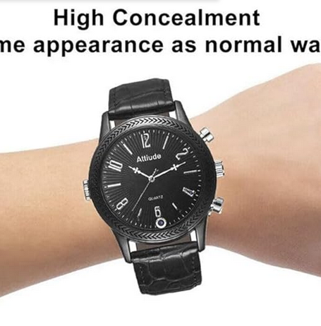 Spy Watch Camera, Spy Watches Hidden Camera with IR Night Vision Capable of Recording Video and Audio, Mini Hidden Spy Camera 32G Build-in Memory, Mini Body Cam with Time Display