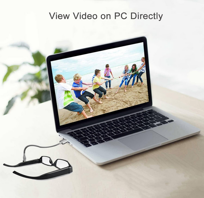 Glasses pinhole camera, 1080P HD camera, hidden camera, supports memory card and night vision function