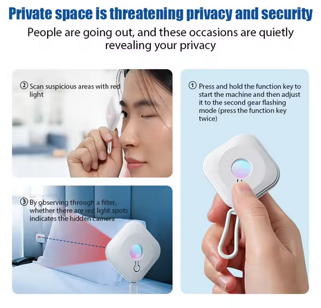Camera Detector for Hidden Camera Portable Hidden Lens Detect Finder for Hotel Anti-Peeping Security Protection Candid Detector