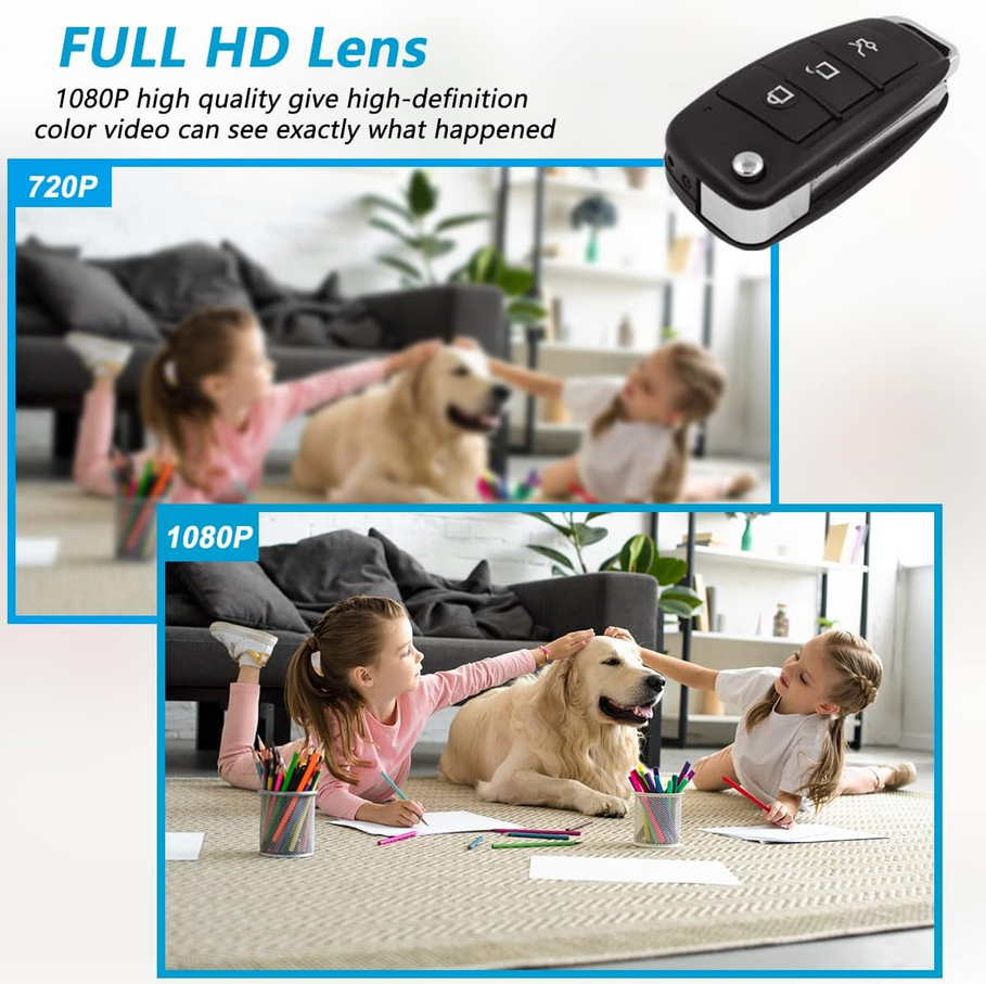 Full HD 1080P Car Key Camera with Night Vision, Infrared Video Recording and Motion Detection