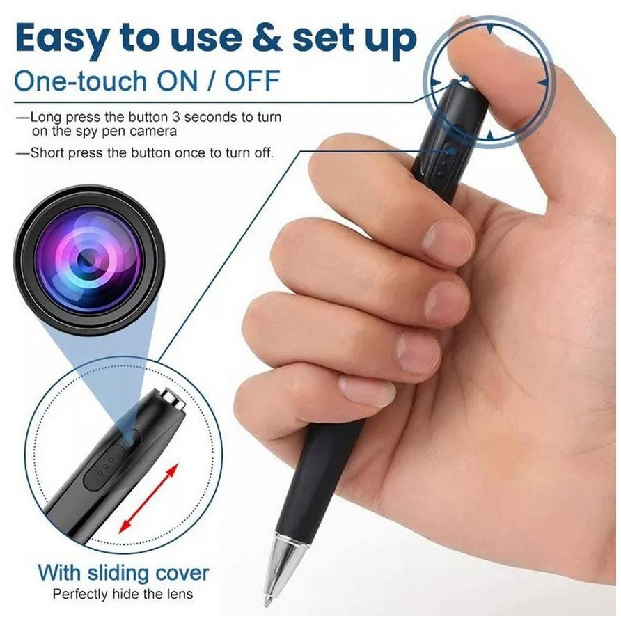 1080P HD Clip On Mini Hidden Camera Pen Video Recorder Cam DV DVR Camera Pen