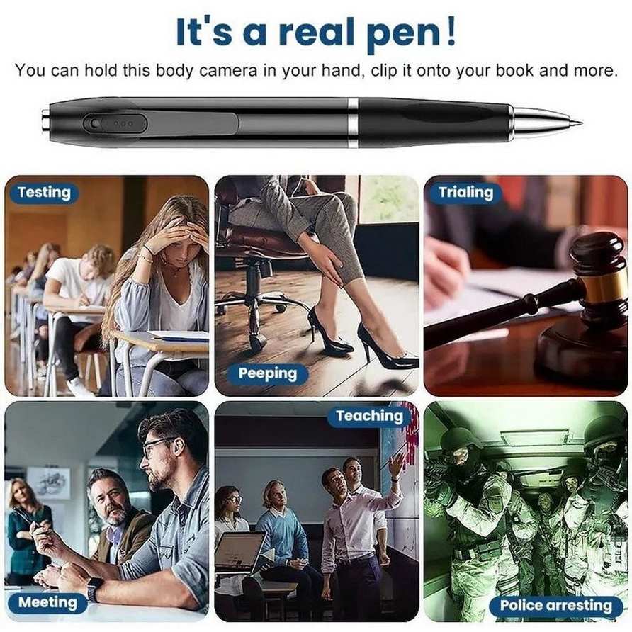 1080P HD Clip On Mini Hidden Camera Pen Video Recorder Cam DV DVR Camera Pen