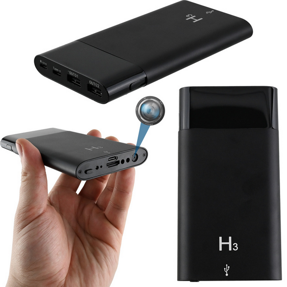 H3 1080P Power Bank Hidden Camera with Night Vision and Memory Card Support