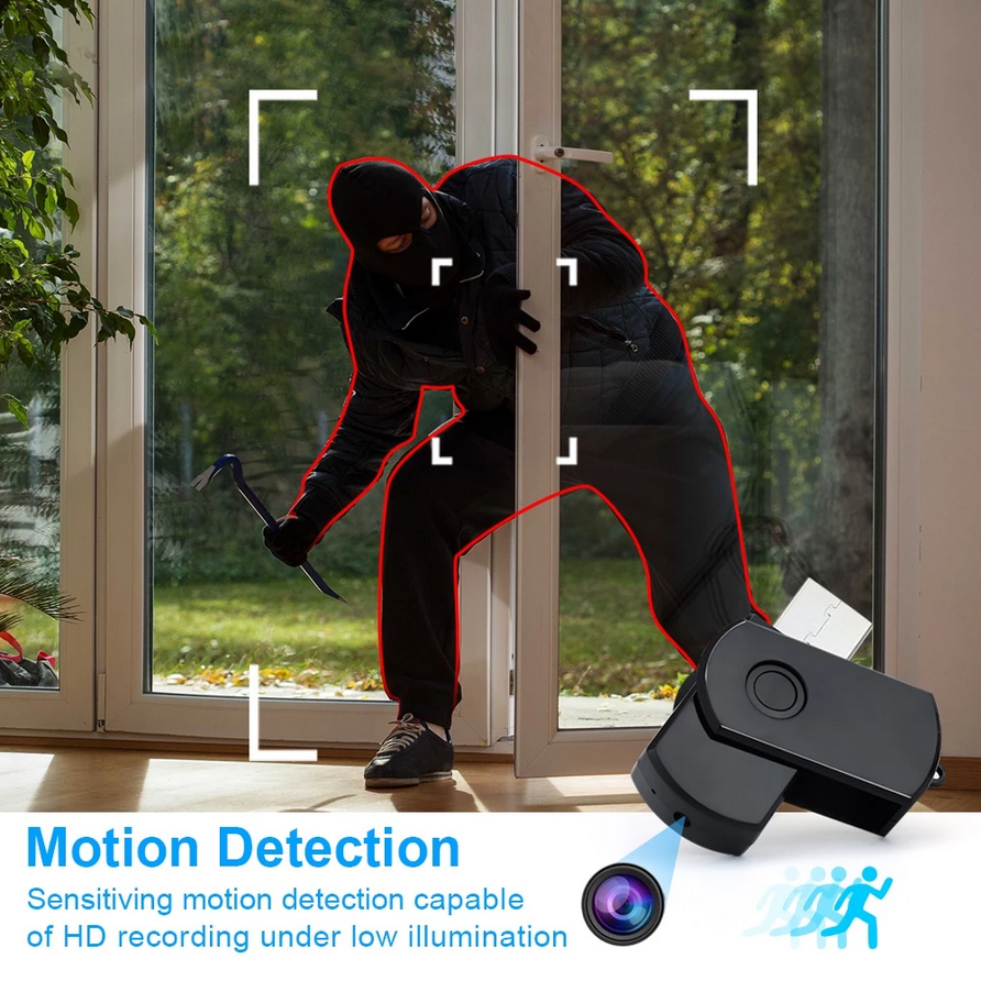 1080P Spy Camera USB Flash Drive with Night Vision/HD Video + Motion Detection