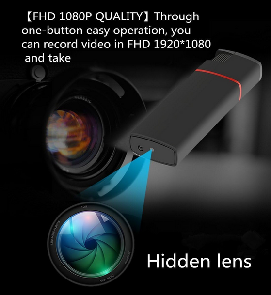 Lighter Hidden Spy Camera HD 1080P - Lighter USB DVR Nanny Cam with Night Vision