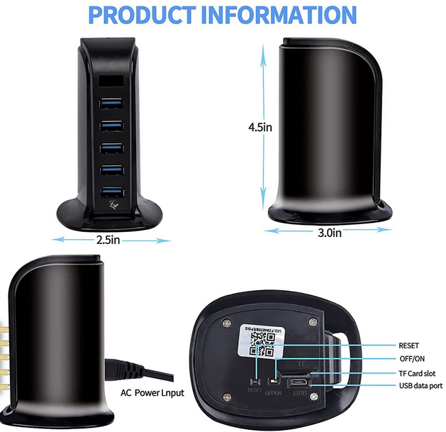 USB HUB WIFI camera, hidden camera, pinhole camera, 1080P HD camera, with night vision/motion detection function, supports memory card and mobile phone APP remote monitoring