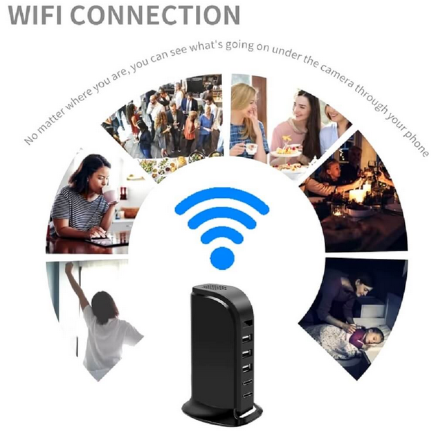 USB HUB WIFI camera, hidden camera, pinhole camera, 1080P HD camera, with night vision/motion detection function, supports memory card and mobile phone APP remote monitoring