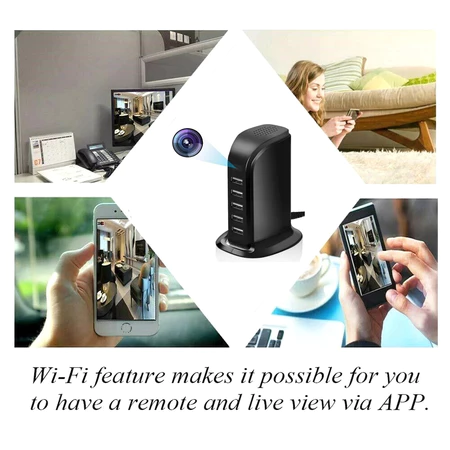 USB HUB WIFI camera, hidden camera, pinhole camera, 1080P HD camera, with night vision/motion detection function, supports memory card and mobile phone APP remote monitoring