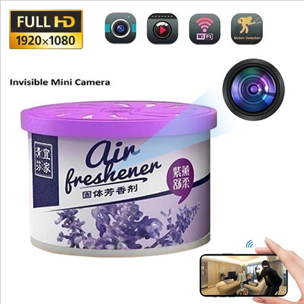 Air Freshener Design Bottle HD Camera Air Purifier Cam Home Security Motion Detection Remote Viewing Video Recorder