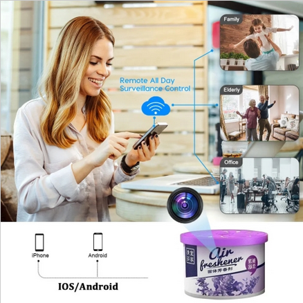 Air Freshener Design Bottle HD Camera Air Purifier Cam Home Security Motion Detection Remote Viewing Video Recorder