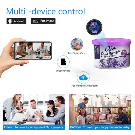 Air Freshener Design Bottle HD Camera Air Purifier Cam Home Security Motion Detection Remote Viewing Video Recorder