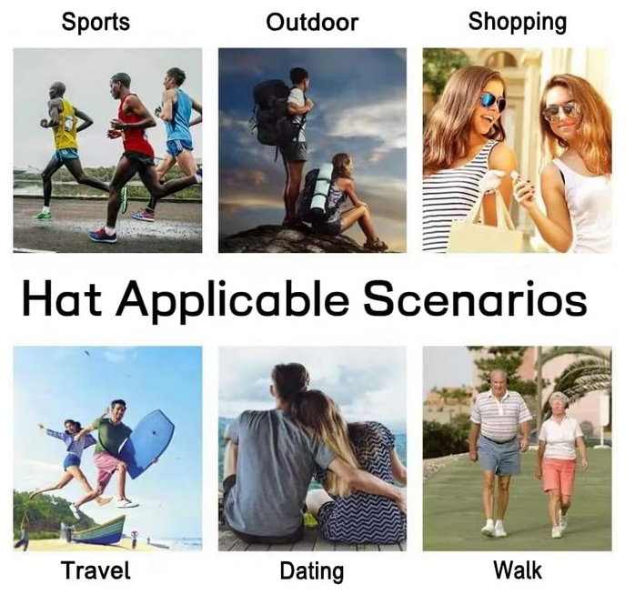 Hat hidden camera, WIFI camera, 1080P HD camera, with night vision/motion detection, supports memory card and mobile phone APP remote monitoring camera