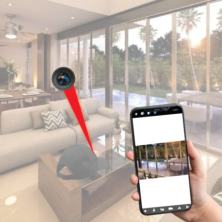 Hat hidden camera, WIFI camera, 1080P HD camera, with night vision/motion detection, supports memory card and mobile phone APP remote monitoring camera