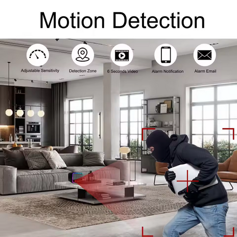 4K alarm clock + Bluetooth speaker + hidden camera, Wi-Fi connection, with night vision, supports mobile APP