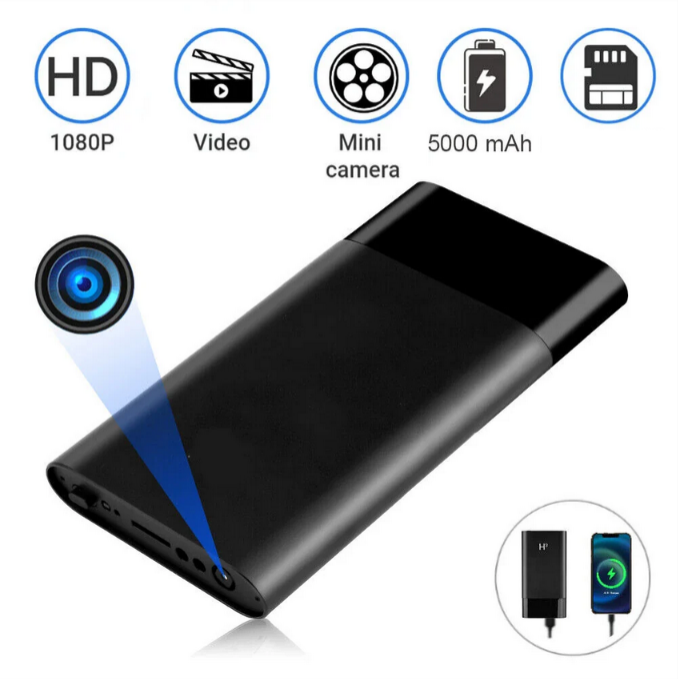 H3 1080P Power Bank Hidden Camera with Night Vision and Memory Card Support