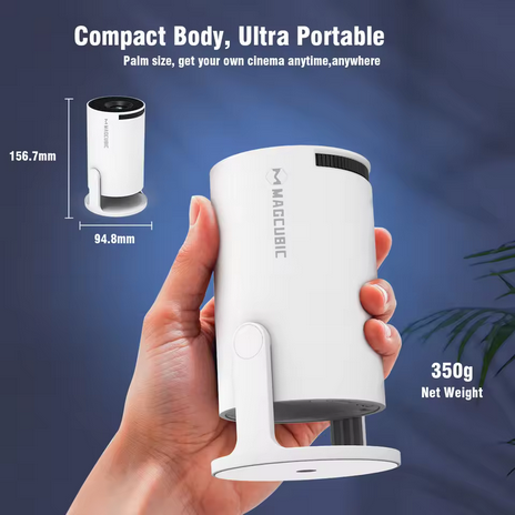 HY300 Pro Smart Android 11 Mini Projector | 4K/1080P Support, WiFi 6 And BT 5.0 Portable Home Theatre With Auto Level Correction, Outdoor Movie Projector