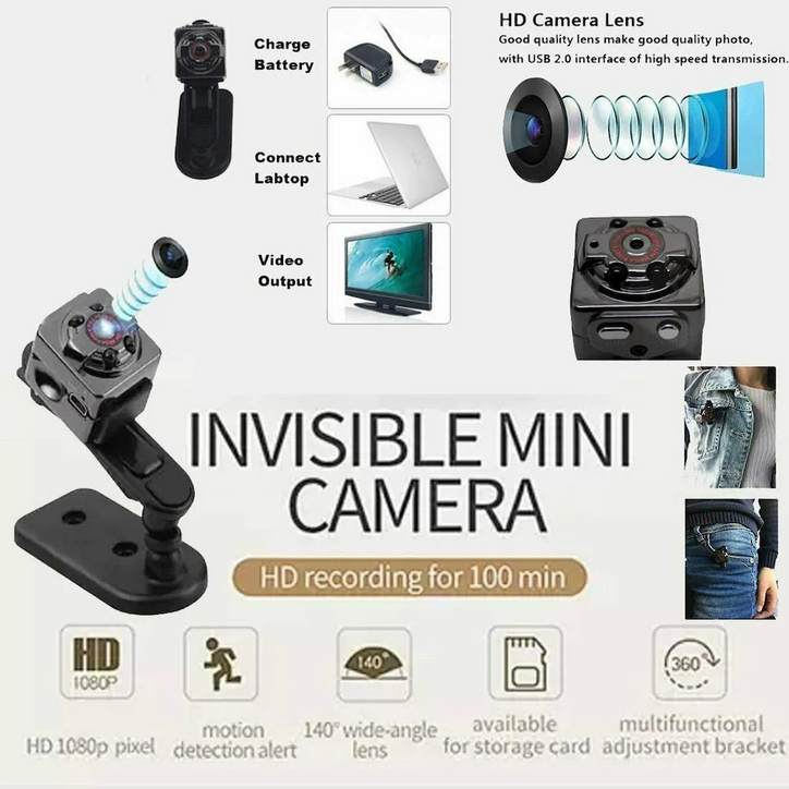 SQ 8 Smart 1080p HD Secret Micro Mini Camera Video Cam Night Vision Wireless Body DVR DV Tiny Mini Camera Microchamber