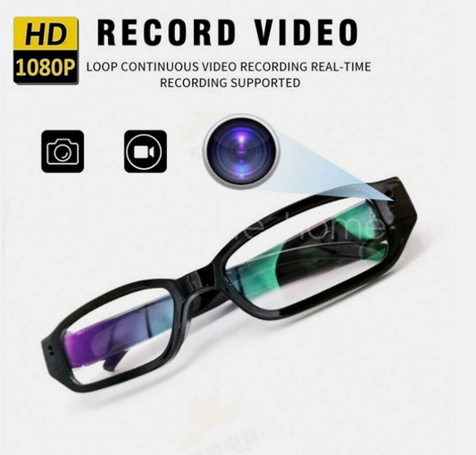 Glasses pinhole camera, 1080P HD camera, hidden camera, supports memory card and night vision function