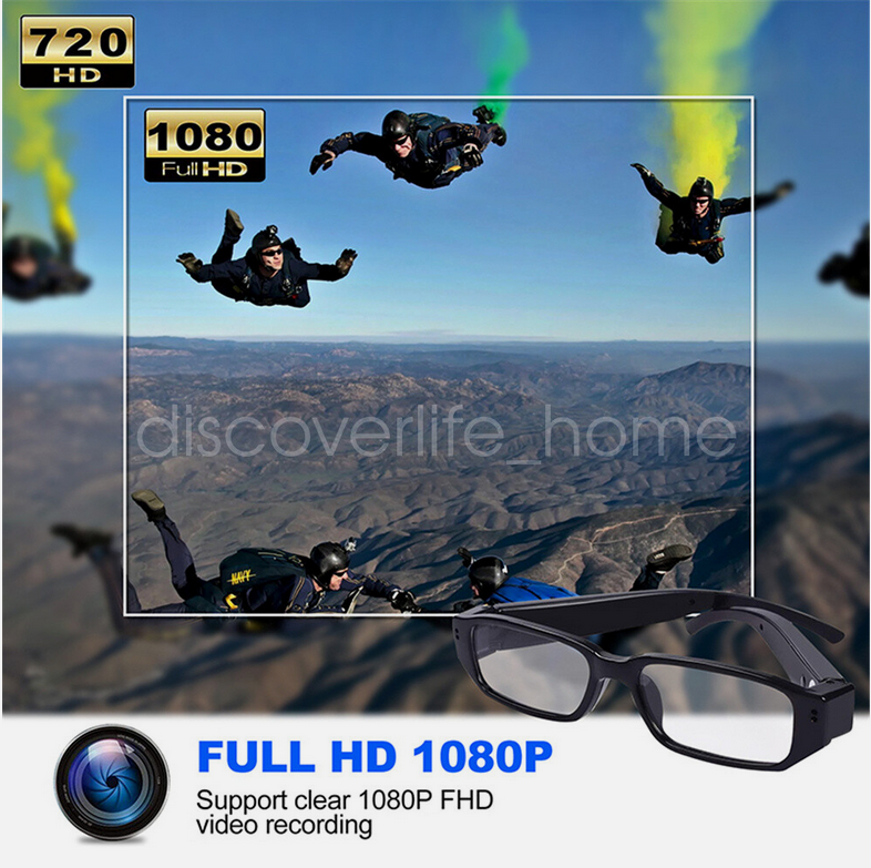 Glasses pinhole camera, 1080P HD camera, hidden camera, supports memory card and night vision function