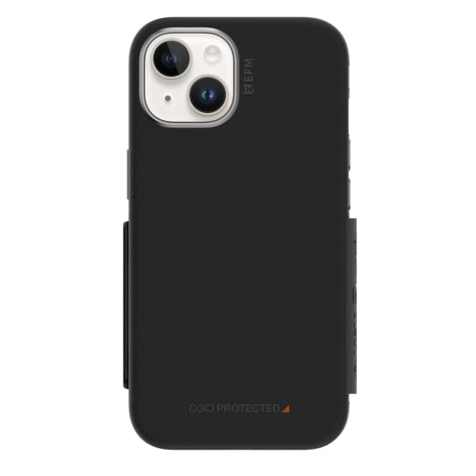 NNEDSZ EFM Monaco Case Armour with ELeather and D3O 5G Signal Plus Technology For iPhone 13 (6.1")/iPhone 14 (6.1") - Black / Space Grey-0